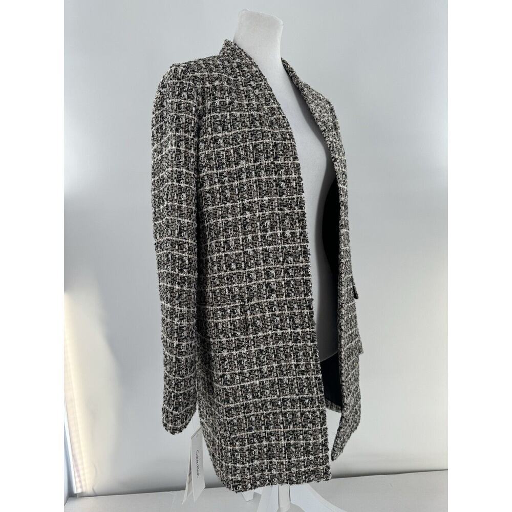 Calvin Klein Tweed Blazer Jacket Size P 10 Open Long Office Career Preppy $169​ - Picture 7 of 15